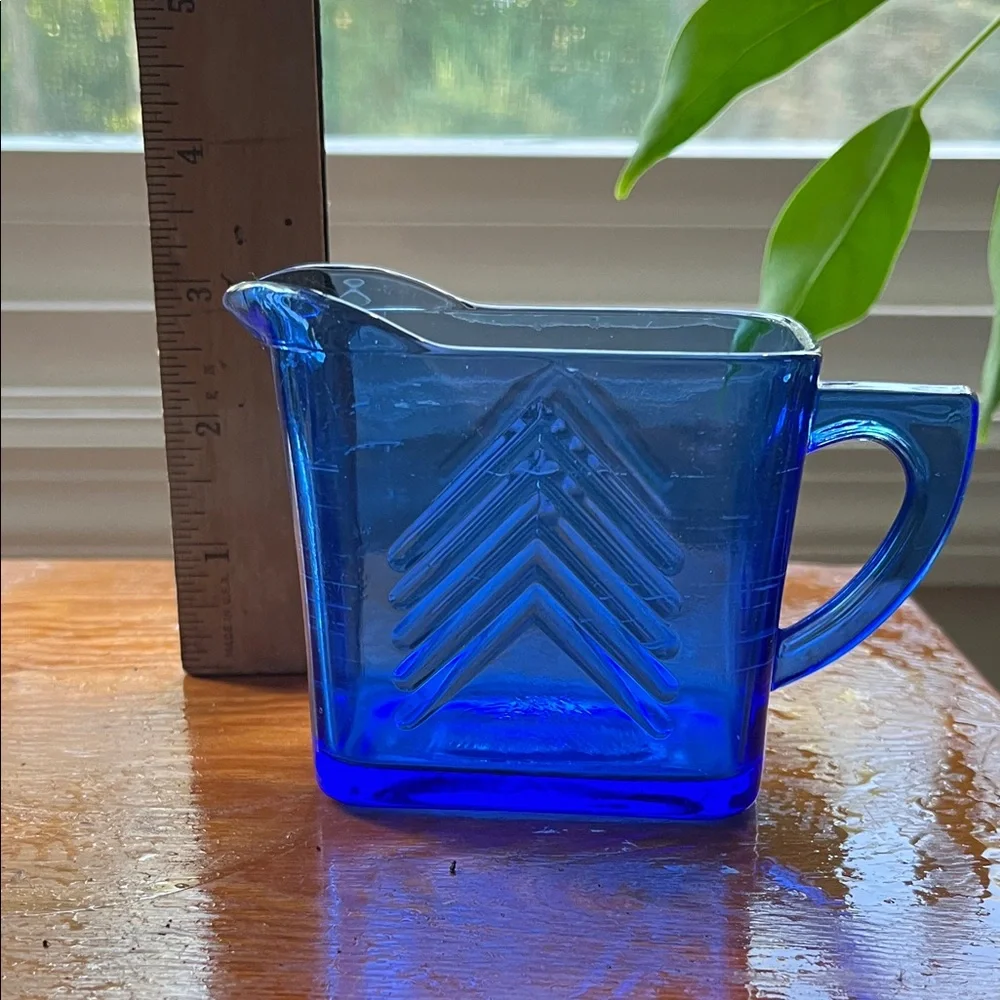 Cobalt Blue Chevron Creamer